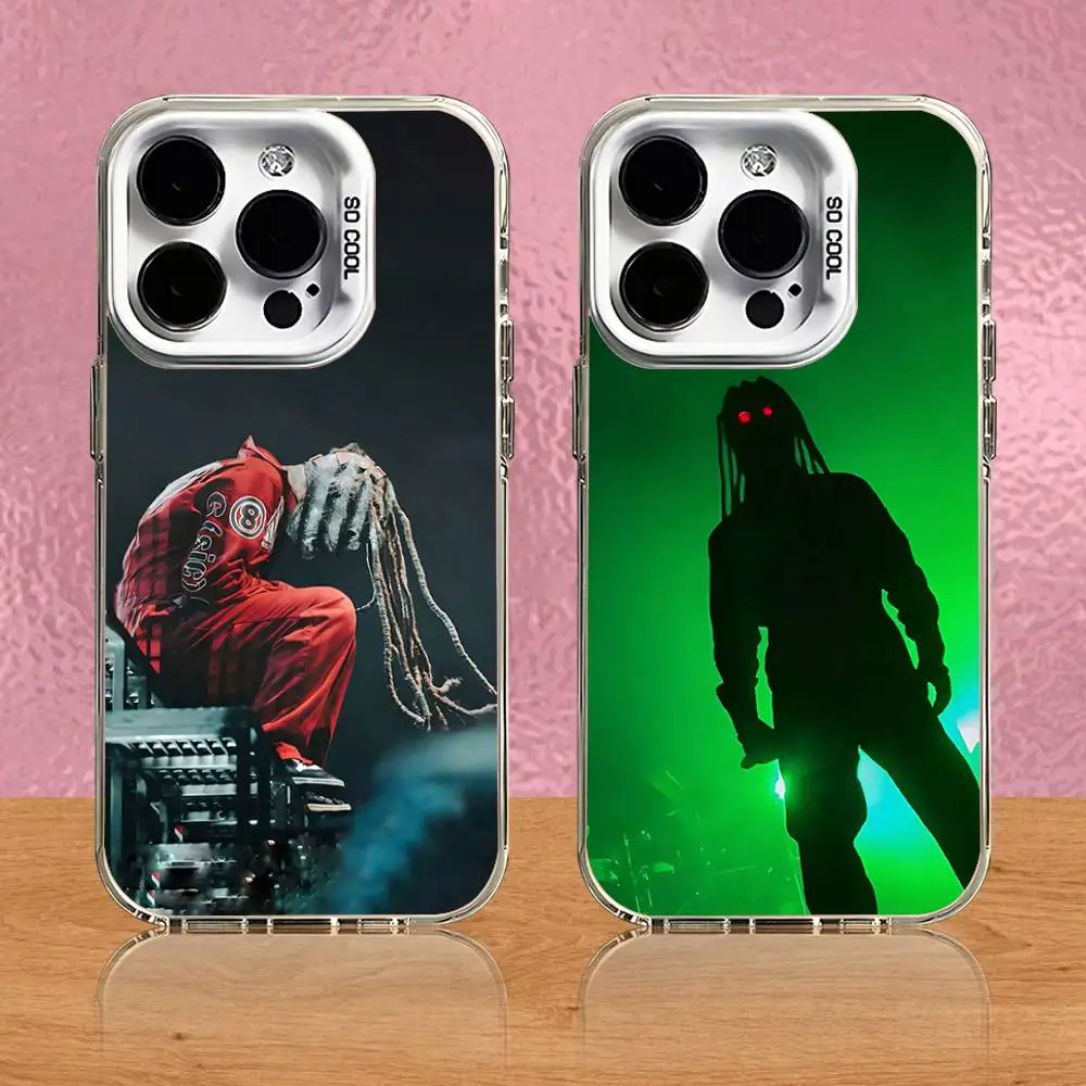 

C-Corey Taylor Rock Singer Phone Case For iPhone 16,15,14,13,12,11,Pro,Max,Plus,Mini,SE Grey White Matte Laser Back Cover