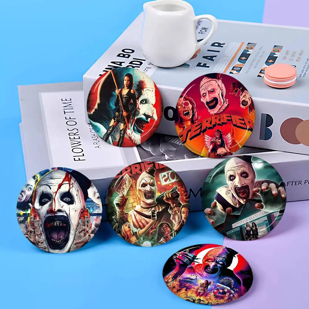 T-TerrifierFilm Funny T-Terrifier Horror 2 3 3 Horror Clown Movie 58mm Figure Icon Badge Handmade Tinplate Brooch Clothes Gifts