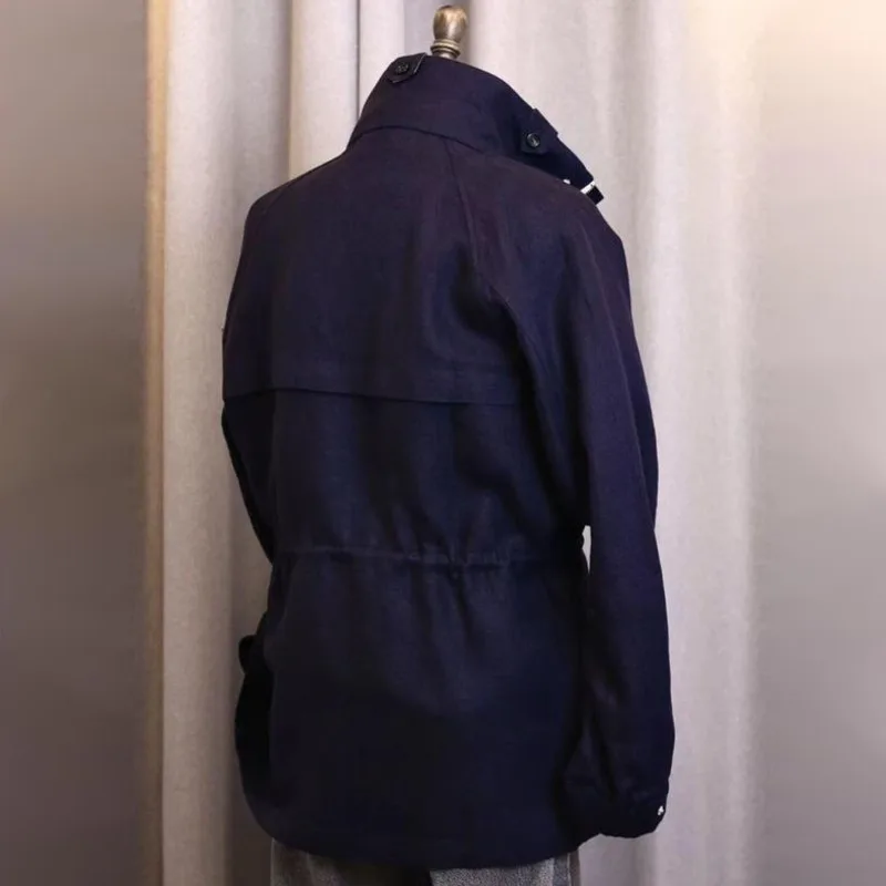 WVGA ربيع الخريف جديد الرجال المد النمط الأمريكي خمر جاكت مزود بغطاء للرأس المتخصصة شيك عادية الوقوف طوق معاطف الشارع الشهير Ins W16427