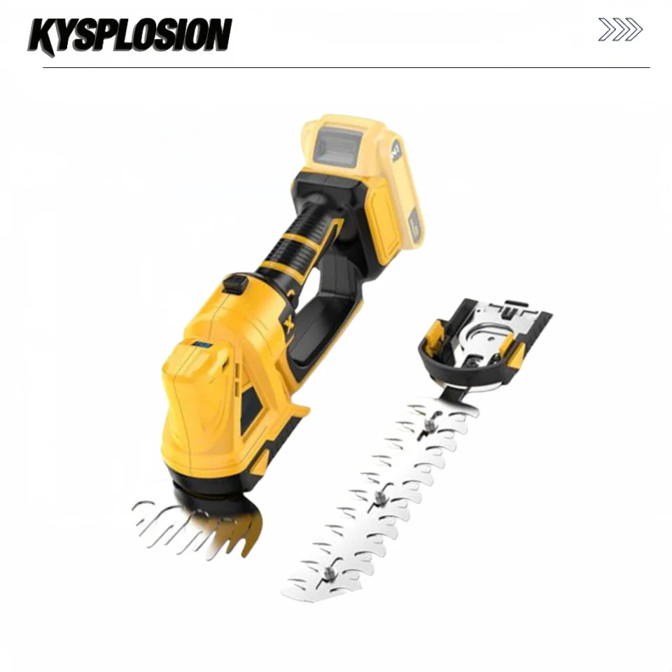 2 in 1 Handheld Hedge Trimmer Electric Battery Pruning Shears Grass Trimmer Lawn Mower Gardening Tools for DeWalt 20V Battery