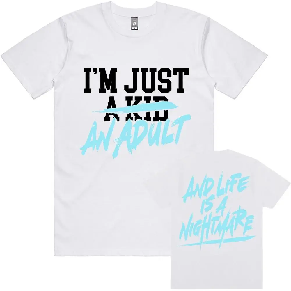 Summer Y2k Hip Pop Tees I'm Just A Kid T-shirt SIMPLE PLAN Design Graphic Tshirts Casual Loose Streetwear Print Merch Top Unisex