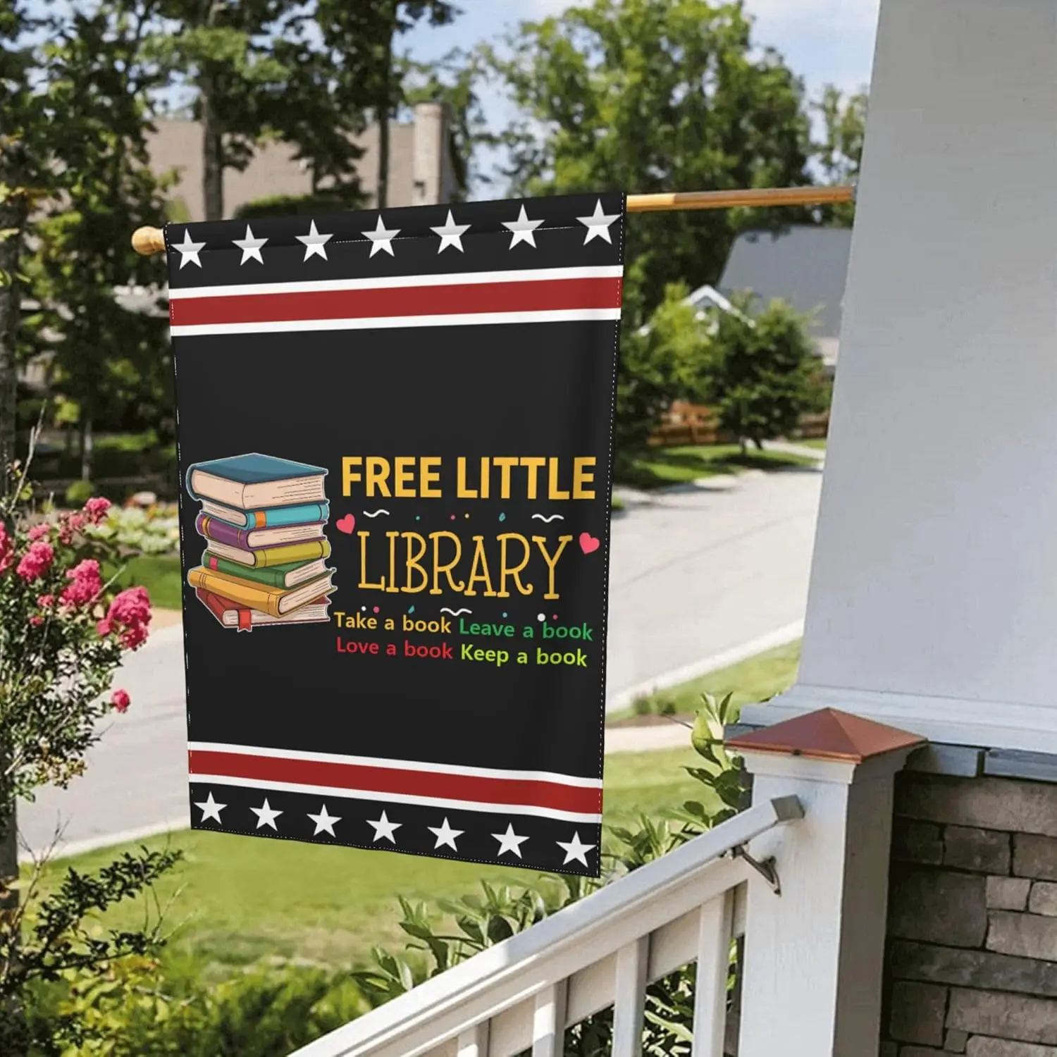 Free Little Library Garden Flags 12.5