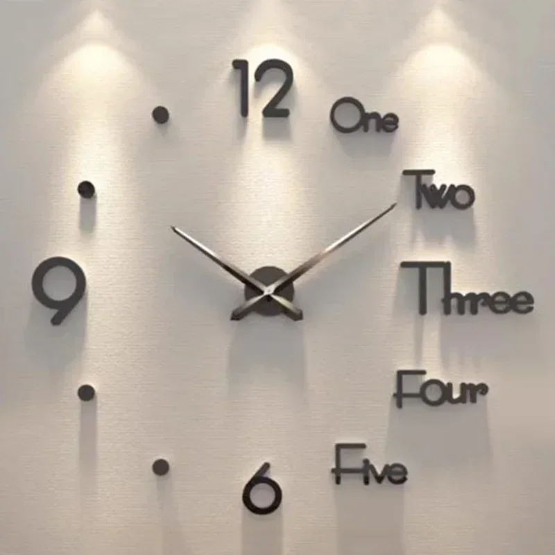 Silent Digital Wall Clock Living Room Kitchen Classic Interior Wall Clock Electronic Horloge Murale Salon Home and Decoration