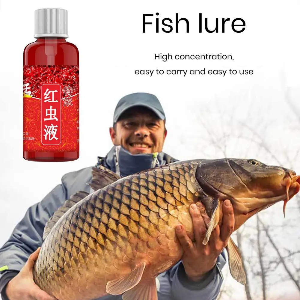 60ml Freshwater Fish Red Worm Liquid Strong Fish Attractant Concentrated Fishing Bait Perch Bait Liquid Attractants Fishing Tool