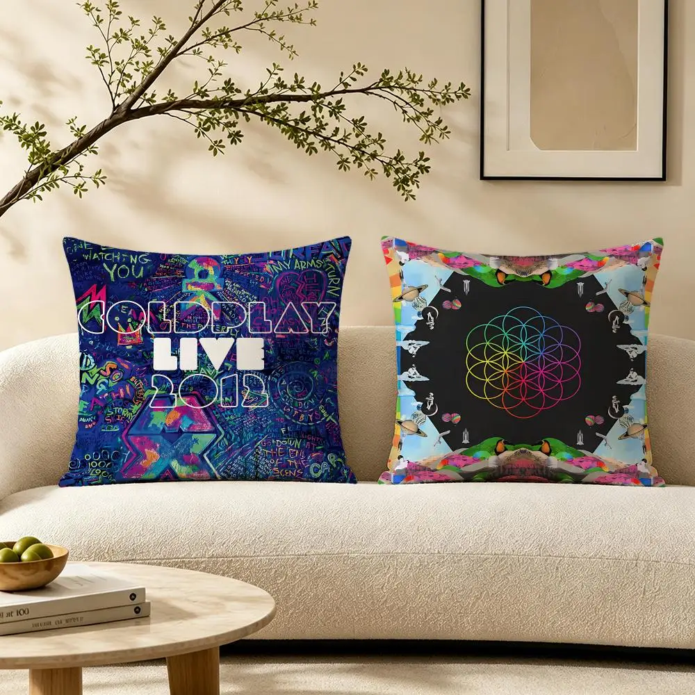Band Coldplay Cushion Cover Pillow Short Plush Warm CreamStylel Cushion for Living Room Bedroom Sofa Ideal for Gifting