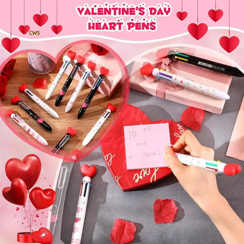 Valentine's Day Heart Shape Pens Bulk, Retractable Ballpoint Pens For Valentine's Day Adults Women Nurse Wedding