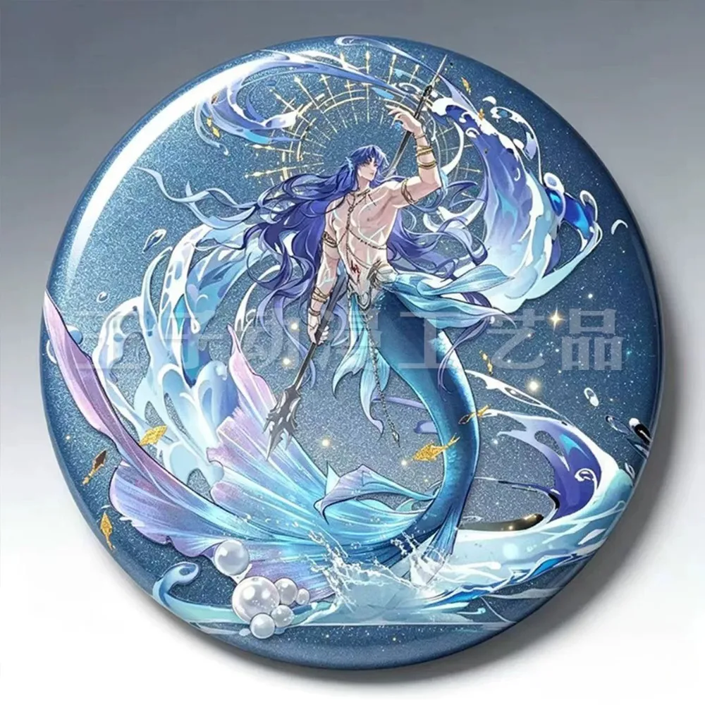 Love and Deepspace Game Acrylic Standing Mermaid Rafayel Sign Qi Yu Cosplay Costume Model Plaque Tinplate Badge DecorationBrooch