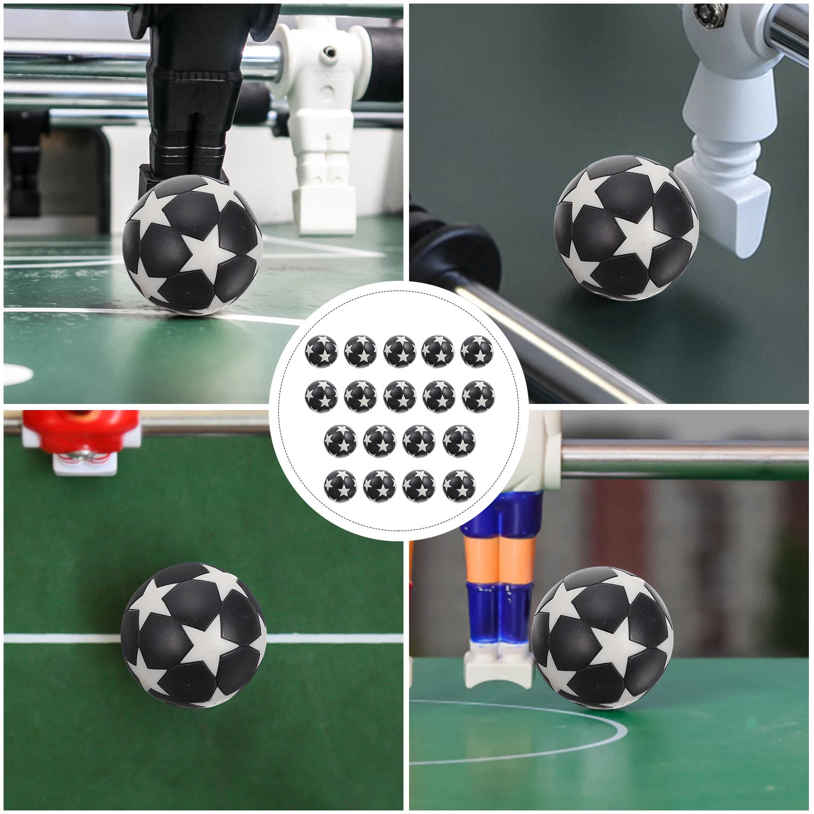 

18pcs 32mm Colorful Plastic Footballs Table Soccer Balls Toy Mini Pattern Fun Durable Replacement Table Footballs