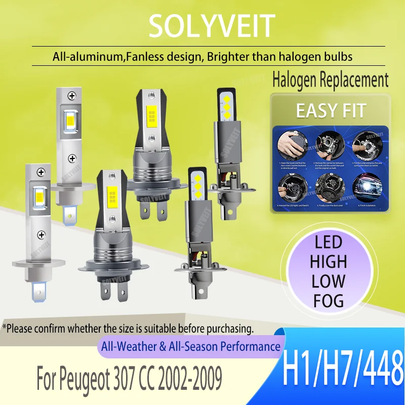 

Perfect 6000K white beams, made for easy adoption LED High Low Fog For Peugeot 307 CC 2002 2003 2004 2005 2006 2007 2008 2009