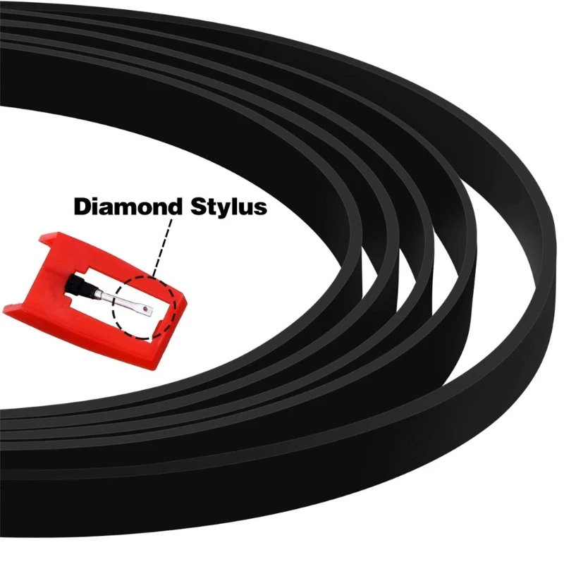 Cinture per giradischi con punta diamantata per giradischi Cinture per giradischi con ago ricambio per fonografo Cinture per
