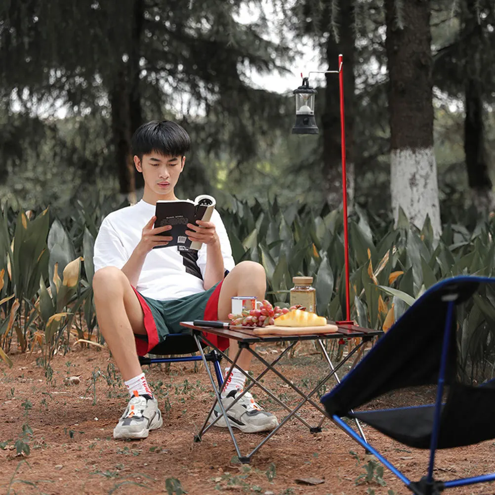 1 مجموعة المحمولة التخييم ضوء الرف سبائك الألومنيوم للطي عمود مصابيح ل فانوس خارجي حامل خفيفة الوزن انفصال التخييم #5