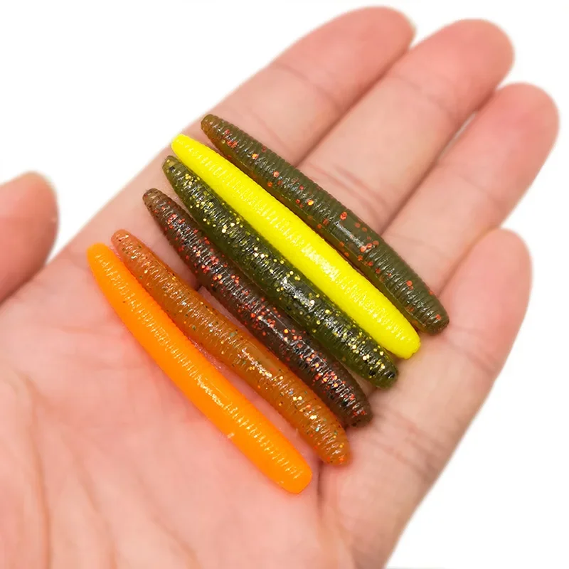 New 20pcs Fishing Soft Lures 5cm 1.36g  Artificial Worm Baits Silicone Fishing Lures Crankbait Fishing Bass Tackle