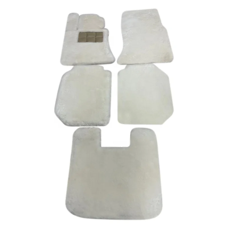 2026 Ultra Luxury Sheepskin Lambswool Floor Mats Lambskin Floor Mats Set for Rolls-Royce Beige
