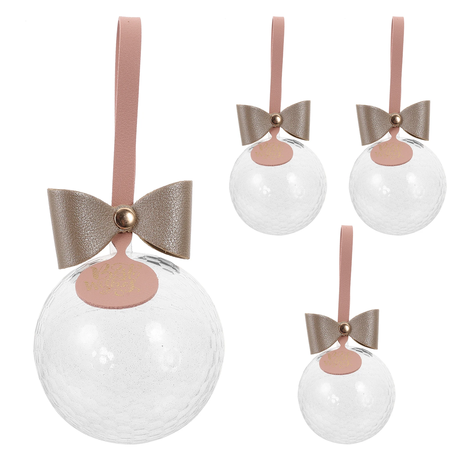 

4 Pcs C Pink Small Treat Boxes H Bow Crystal Ball Clear Plastic Party Favor Boxes For Sweets Treats Gifts