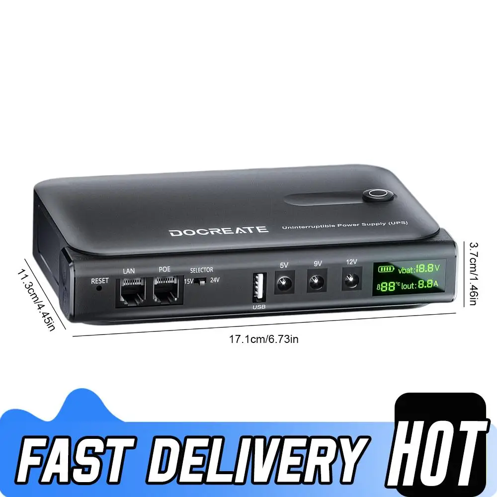 Alimentation sans interruption UPS avec batterie remplaçable haute puissance 36 W et écran LED multi-interface et commutateur sans couture instantané