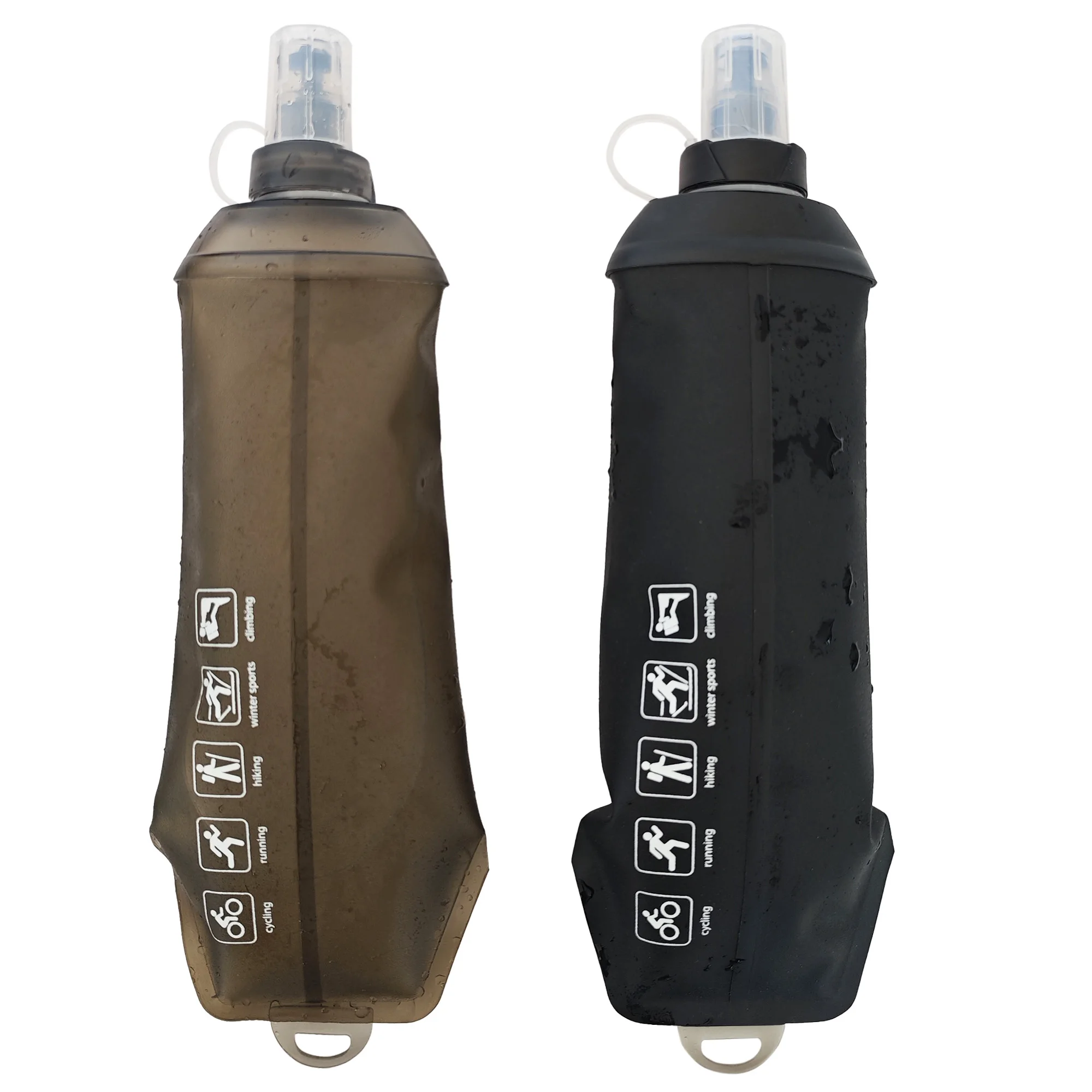 AXEN Black Gray 500ML 250ML 150ML Folding Water Bottle Collapsible Soft Flask TPU For Cycling Running Camping Travelling - Image 6