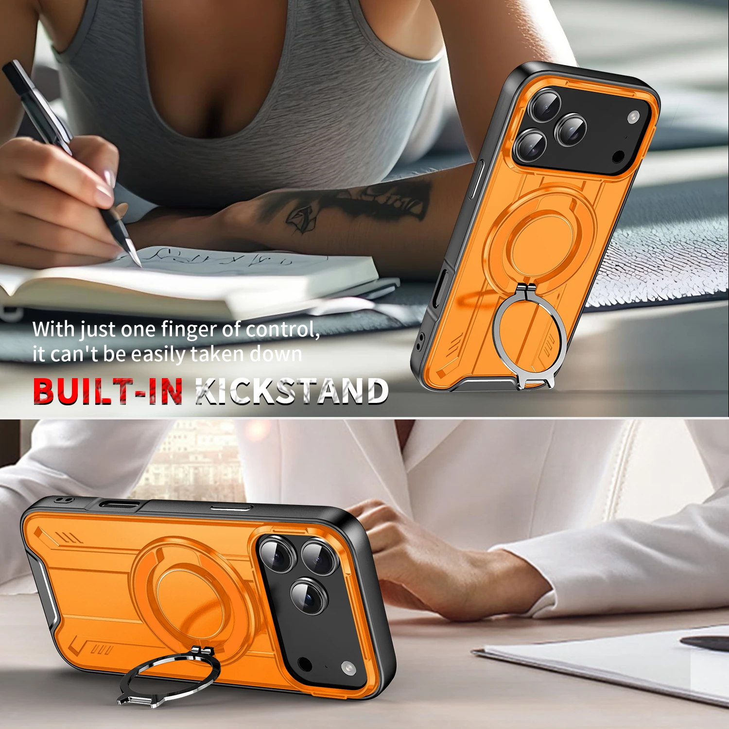 حافظة هاتف مضادة للسقوط لهاتف آيفون 17 16 15 14 13 12 11 Pro Max Air Plus 16E دعامة مغناطيسية لغطاء حماية Magsafe Y0031 #3