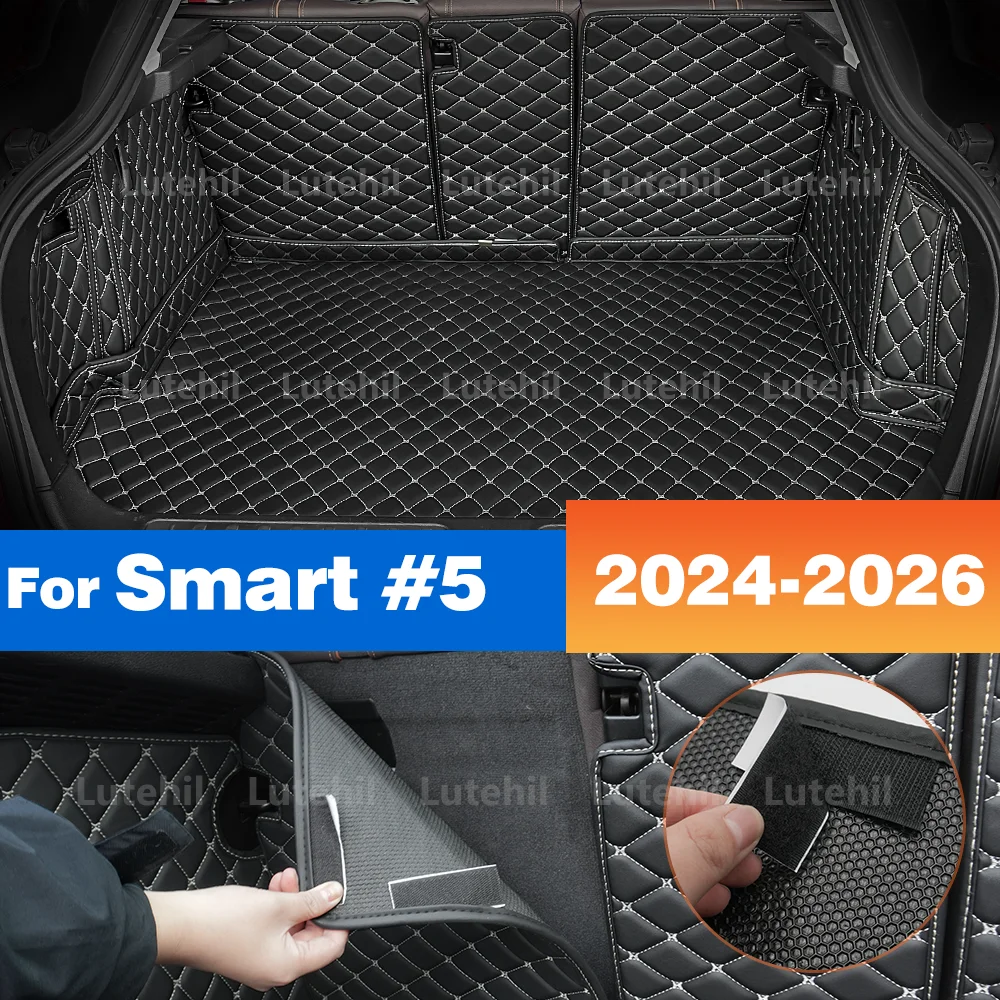 

Для Смарт # 5 2024 2025 2026 Коврик в багажник автомобиля Всепогодный индивидуальный вкладыш для багажника Чехлы на спинку сиденья Полный комплект автомобильных аксессуаров