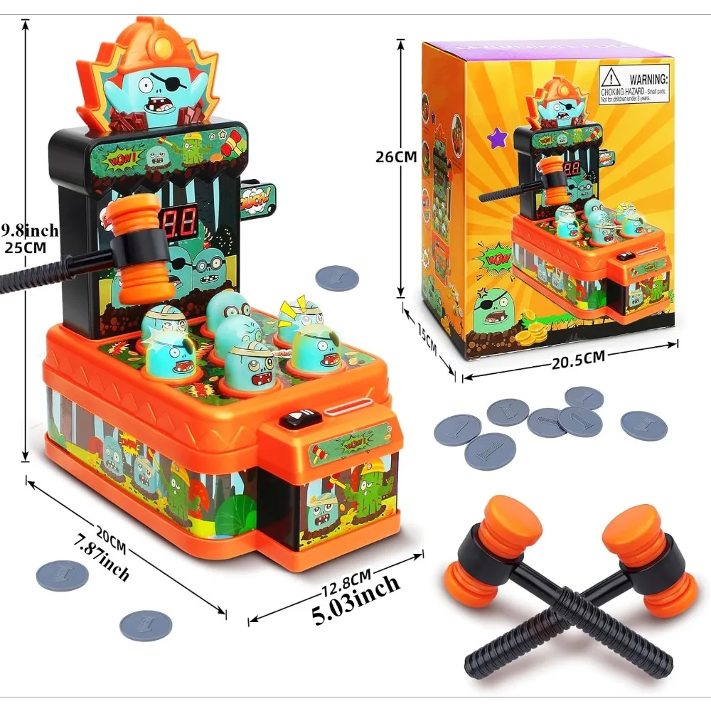Arcade Game Toys Whack Game Mole Mini Electronic Cartoon Zombie