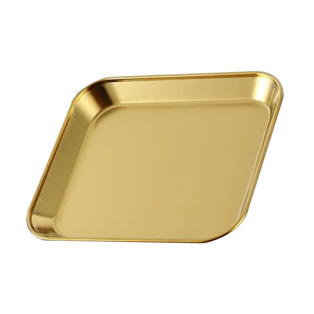 

304 Stainless Steel Square Tray Dessert Plates Elegant Design Smooth Surface Material Family Gatherings