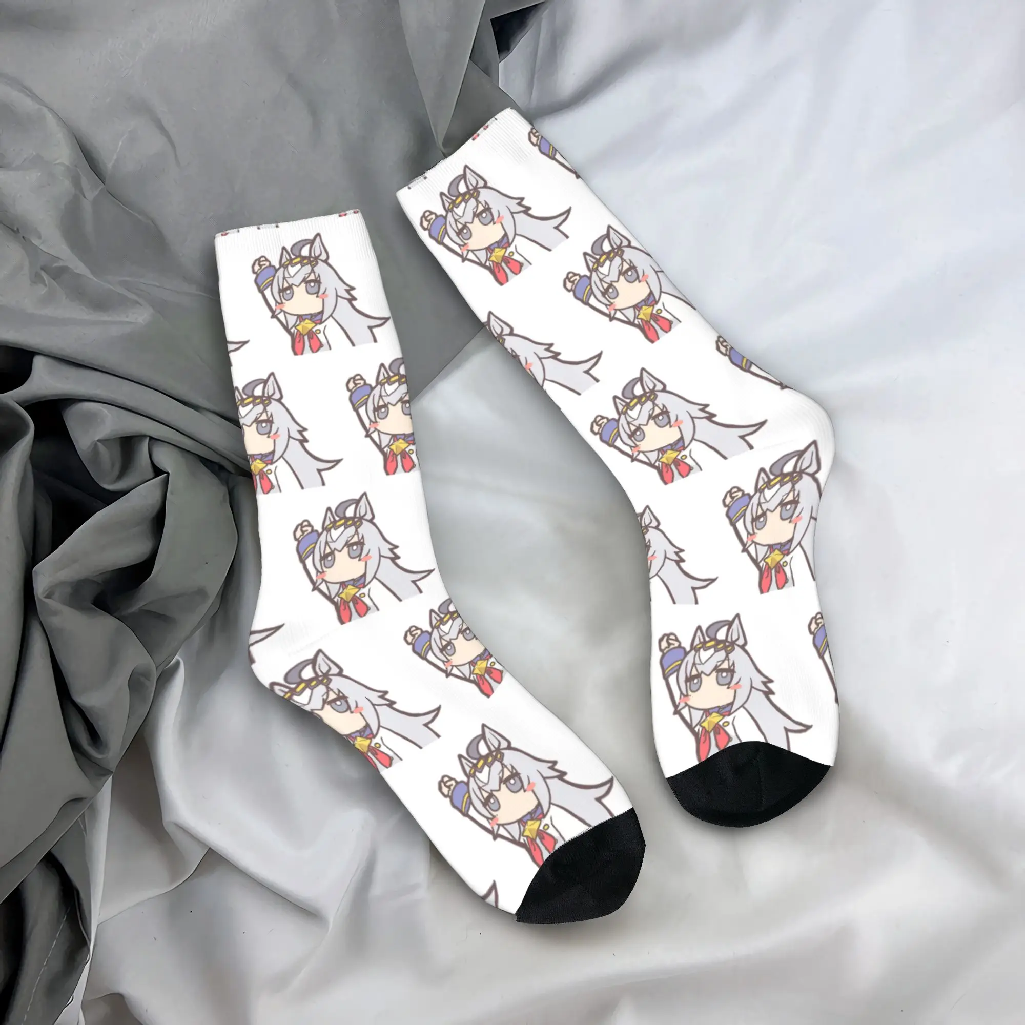 Winter Warm Harajuku Unisex Chibi Oguri Cap Umamusume Socks  Breathable Basketball Socks