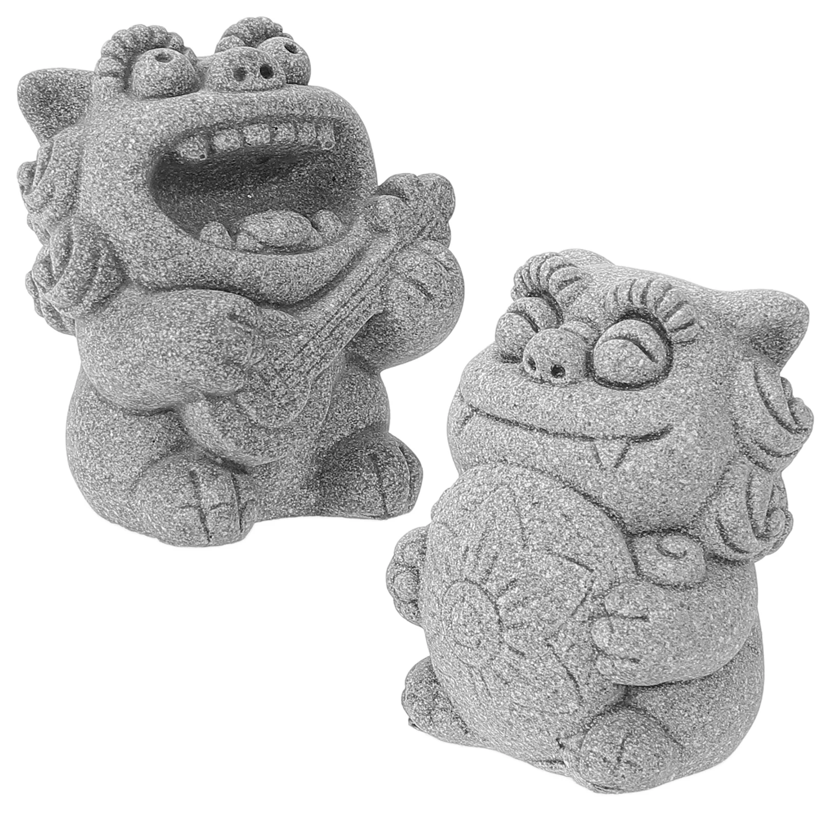 

2pcs Mini Lion Statue Green Sandstone Aquarium Decorations Bonsai Pot Fish Tank Ornaments Feng Shui Statues Durable