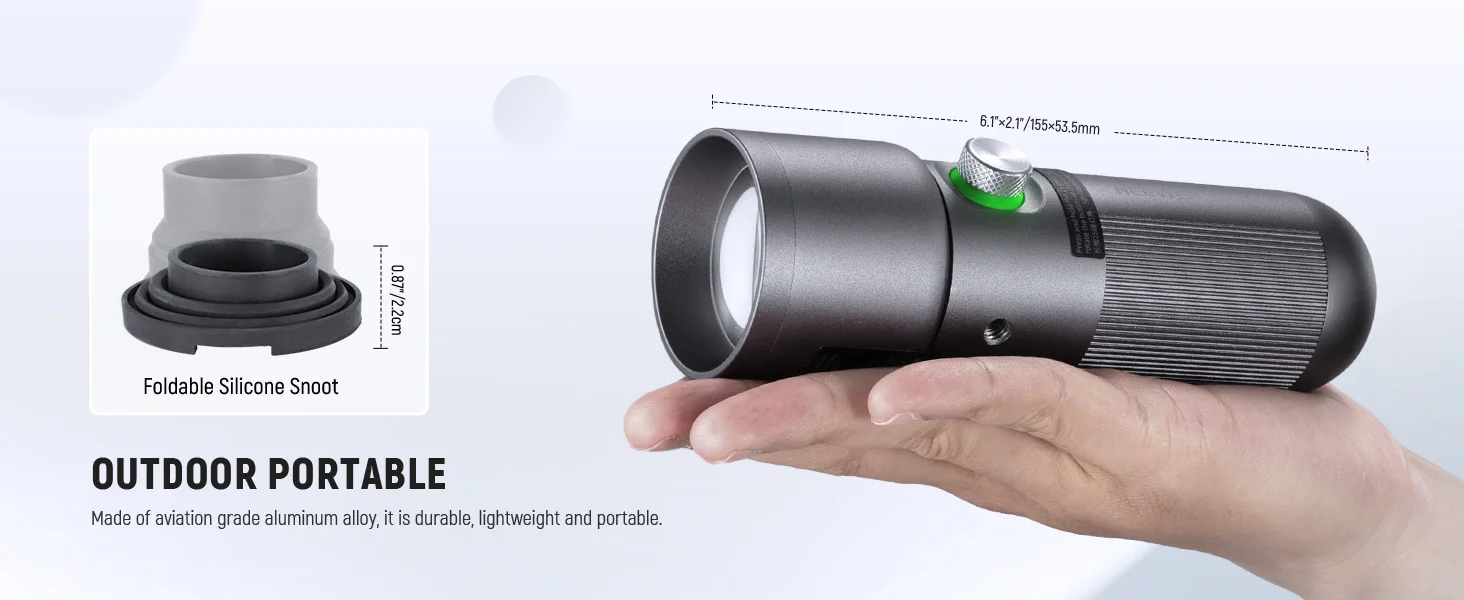 NEEWER BASICS FL10 LED-Fotografie-Taschenlampe mit 4 Farben/20 Gobo-Filtern/7500 mAh, 10 W tragbarer LED-Videoscheinwerfer – Detail 13