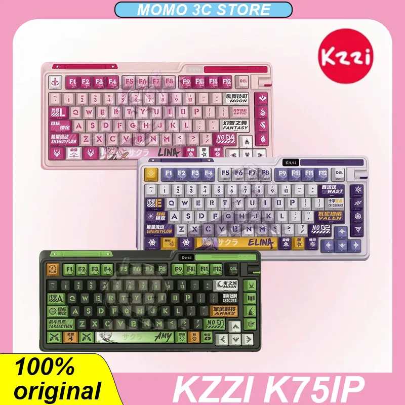 

Kzzi K75ip Mechanical Keyboard Wireless Bluetooth Hot Swap RGB Gasket Customized Side Carved Keycaps PC Gaming Esports Keyboards