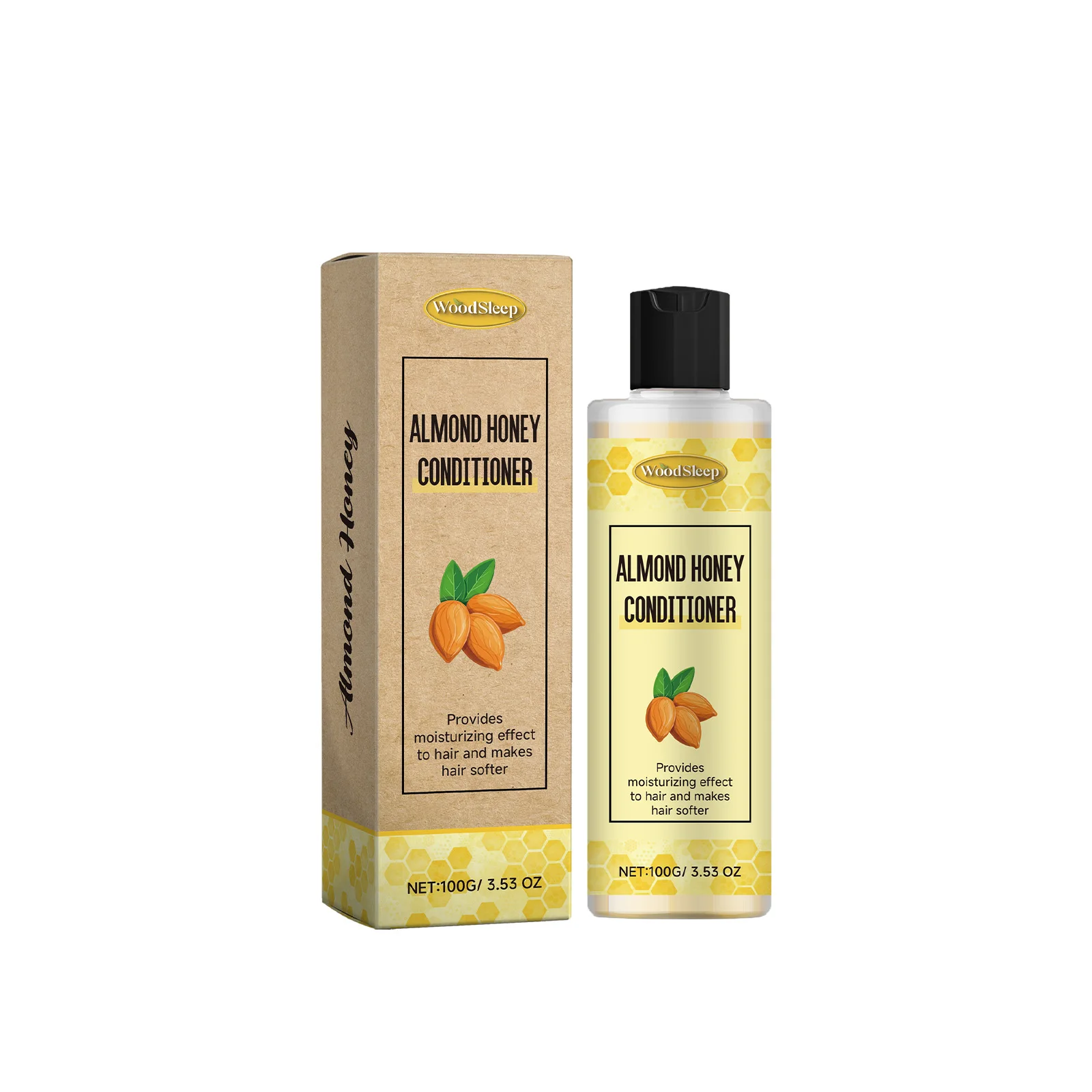 

WoodSleep Almond Honey Conditioner Nourishes And Repairs Dry And Knotted Hair Ends To Restore Softness And Shine 3pcs