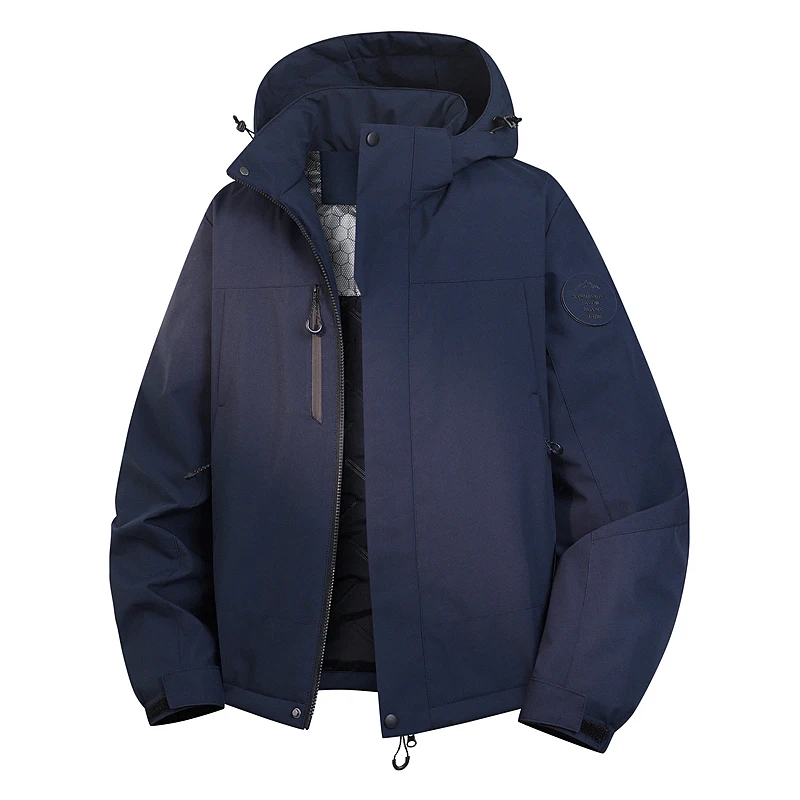 Winter Warm Padded Hiking Jacket Men Women Mountain Waterproof Windproof Hooded Coat Adjustable Cuff Outdoor Ski Snow Parka Coat