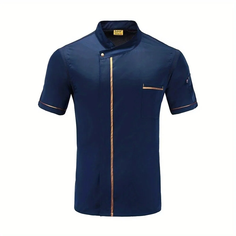 Top unisex con pannelli in rete, uniforme da ristorante di lusso per uomo e donna, perfetti per la cucina dell'hotel e l'Accademia culinaria