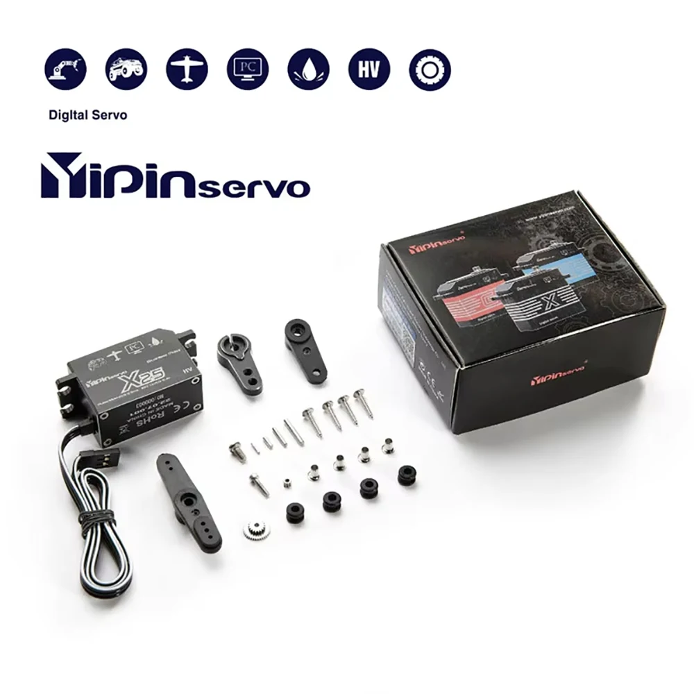 20KG 25KG 15KG Brushless Motor Servo Low Profile 7.4V High Speed Voltage Steel Gears Waterproof Servo RC Car Robot Industry