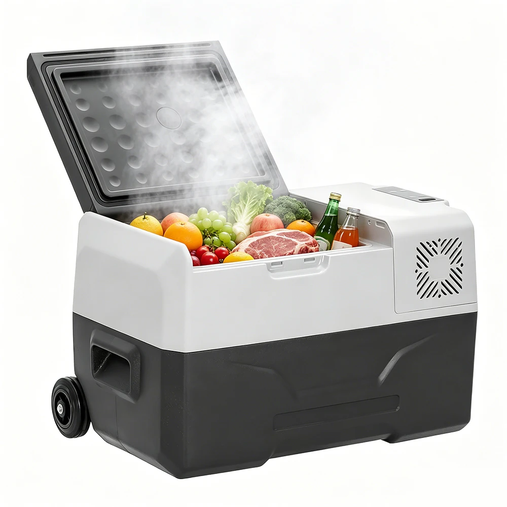 Podofo 30L/40L/50L Tragbarer Auto-Kühlschrank Mini-Kühlschrank Gefrierschrank Kompressor-Kühler 12/24V DC 110-240V Kühlbox für Camping, Picknick, Reisen, Heimgebrauch