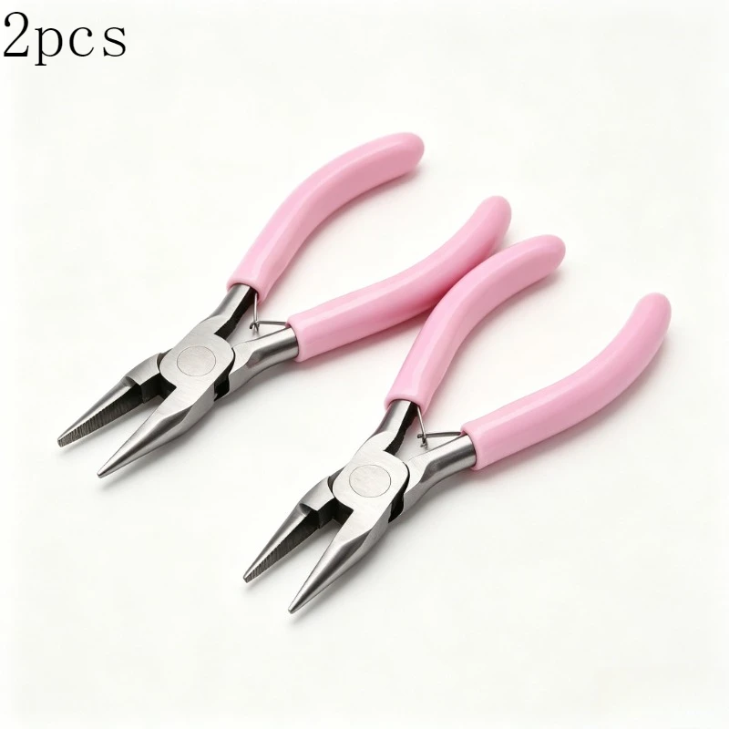 2pcs Pink Mini Needle Nose Pliers, Jewelry Making Tools for DIY Craft, Wire Work & Handmade Repair Projects