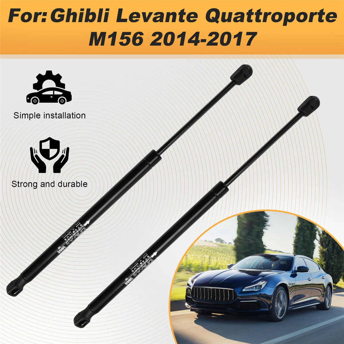 ENG-nCar Front Bonnet Hood Gas Strut für Maserati Ghibli Levante Quattroporte M156 2014-2017