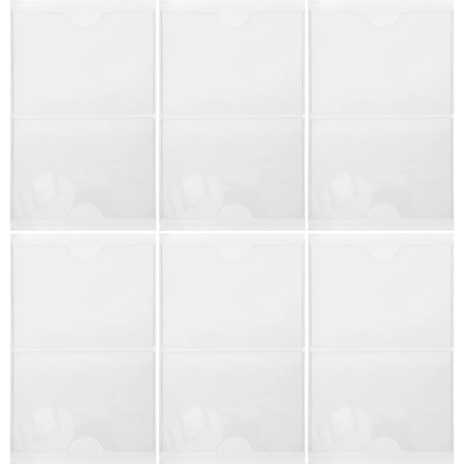 

12Pcs Clear Plastic Card Pouches Waterproof Label Protectors for Index Cards Easy Stick to Office Home Surfaces Removable Design