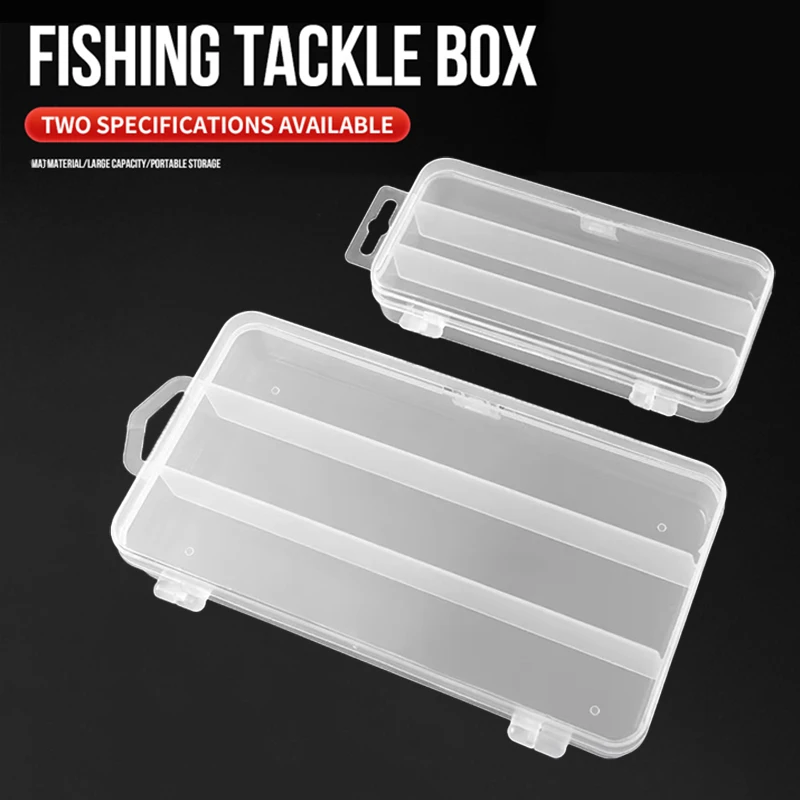 Fishing Tackle Box 3 Compartments Fishing Lure Bait Hook Storage Case Fishing Organizer Tools Accessories