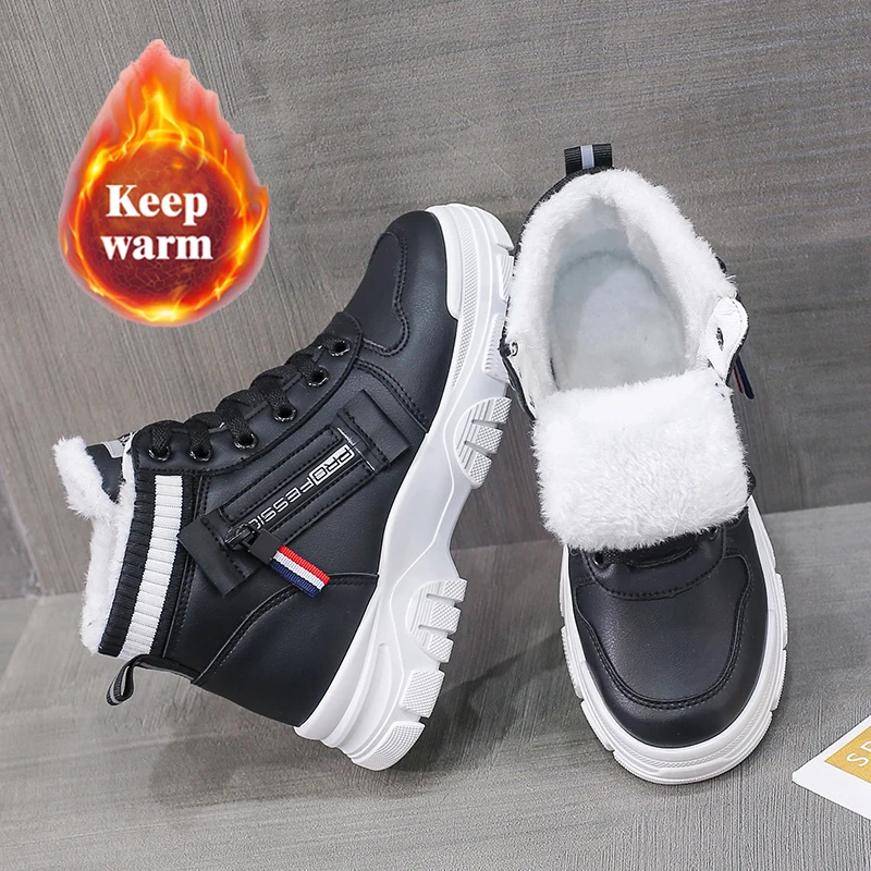 

2022 Women Casual Winter Fur Warm Ankle Boots Sports Shoes for Women Sneakers Ladies Platform Female Breathable Running Shoes