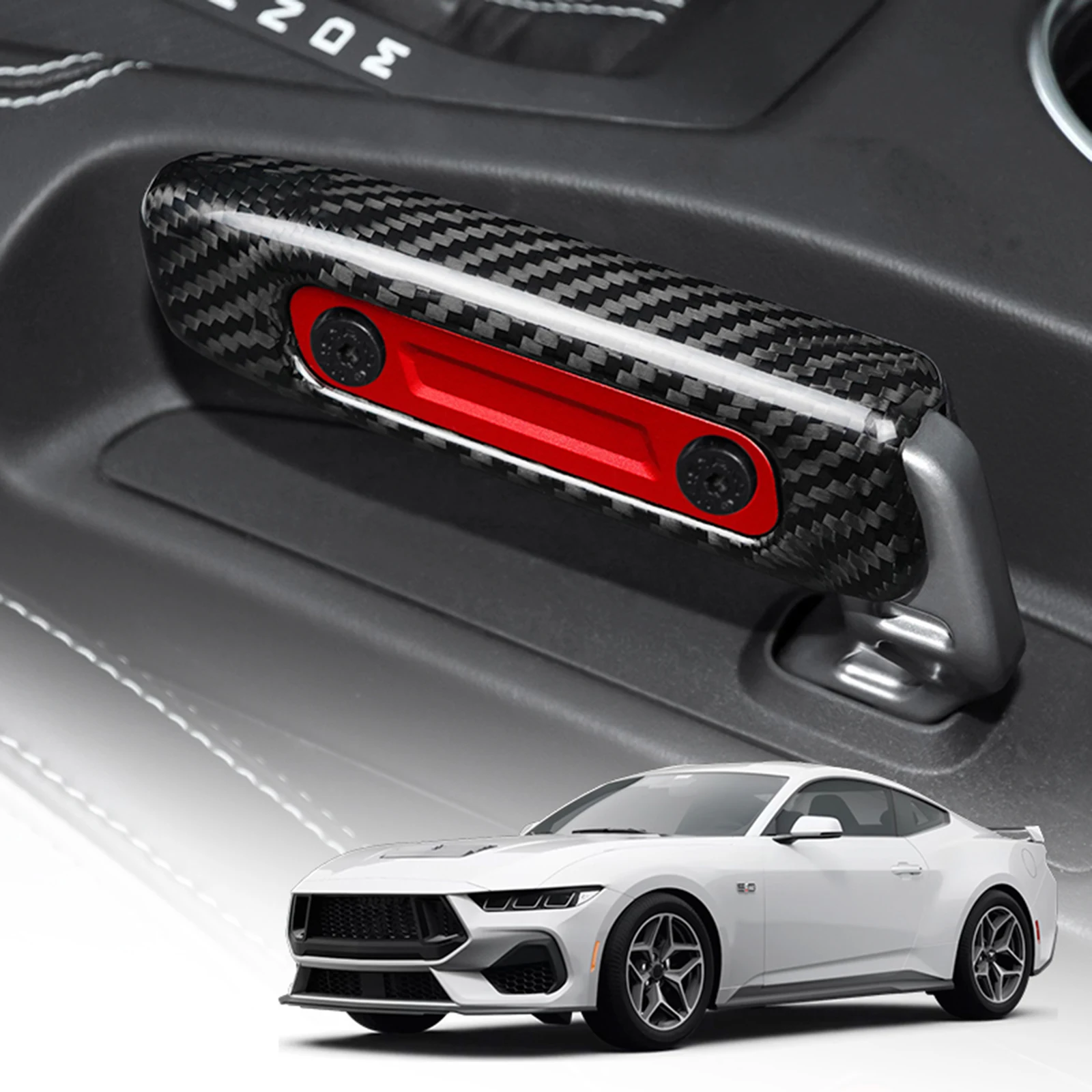 Inner Handbrake Bar Grip Handle Trim Decoration For Ford Mustang 2024-2025