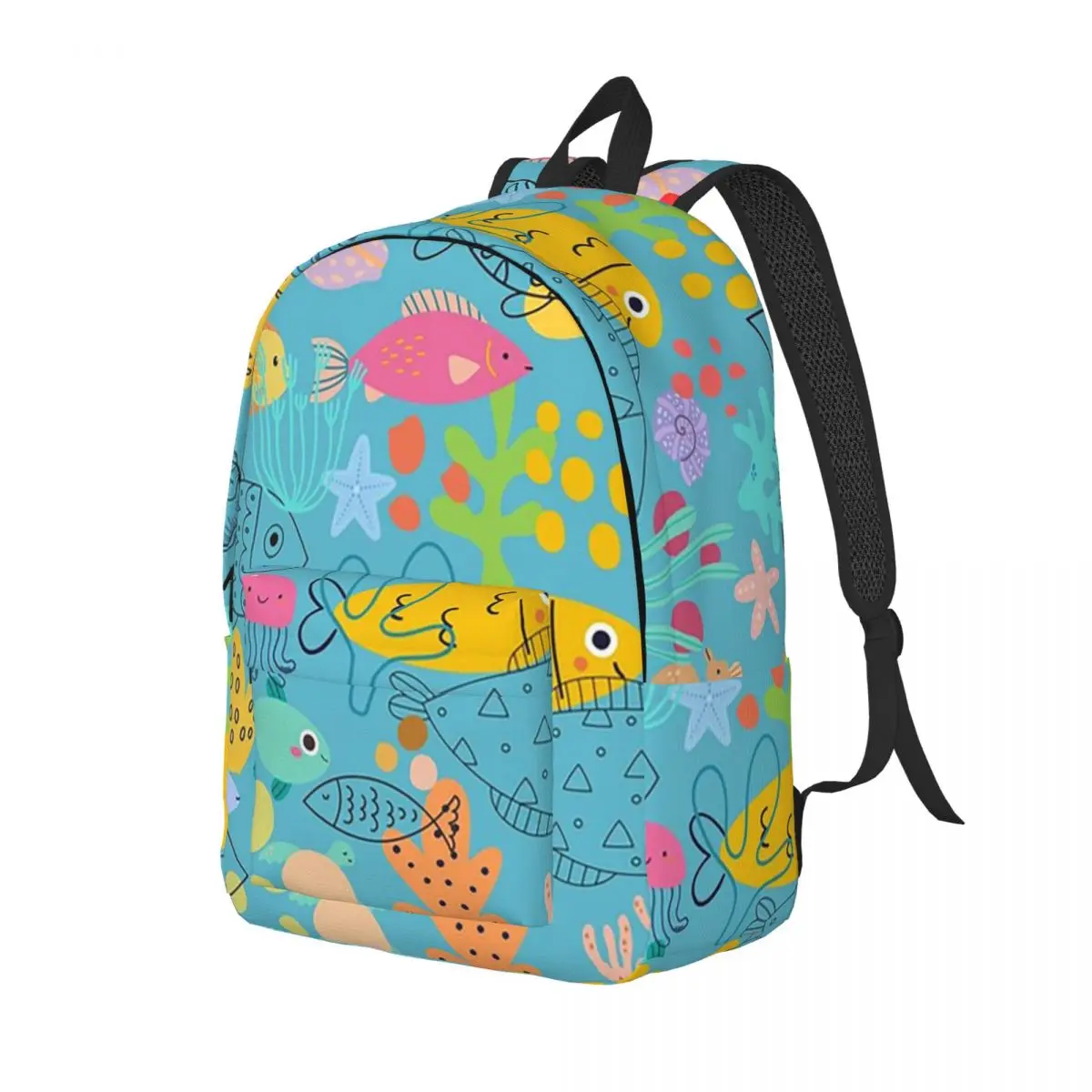 

Cute Fish (teal Blue) Student Backpack School Bag Hiking Travel Daypack for Boys Girls Fashion Bookbag Shoulder Bags