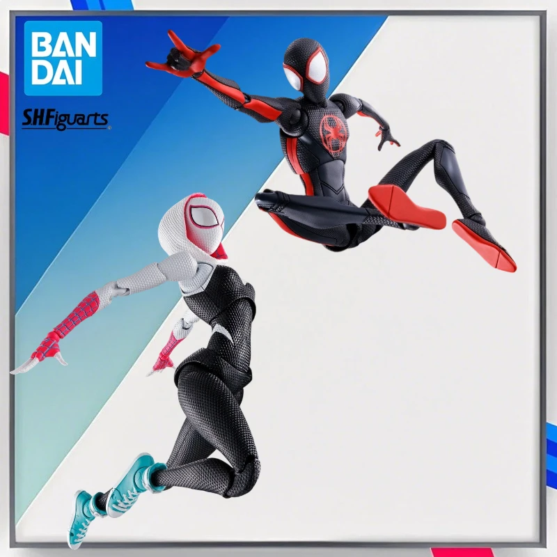 

Original Bandai Collectibles Spider Man S.H. Figuarts Gwen Miles Morales Spider Man Action Character Verse Toy Assembly Model
