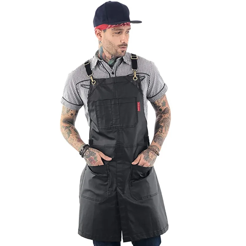 Europe America Thick Nylon Waterproof Apron Coffee Shop BBQ Hairdresser Florist Work Clothes Long Fisherman Adjustable Apron