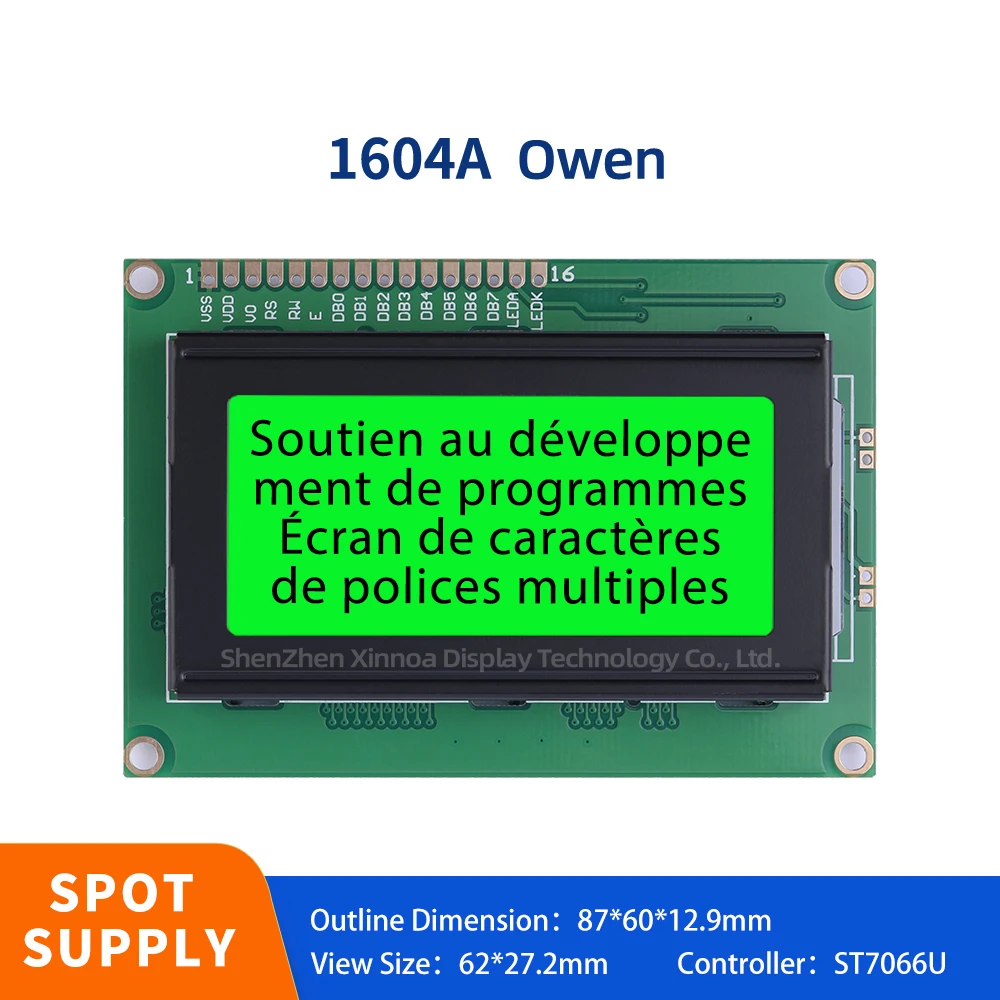 

Industrial Computer LCM LCD Display Screen Green Light Black Letters European 1604A Character LCD Module Display Screen