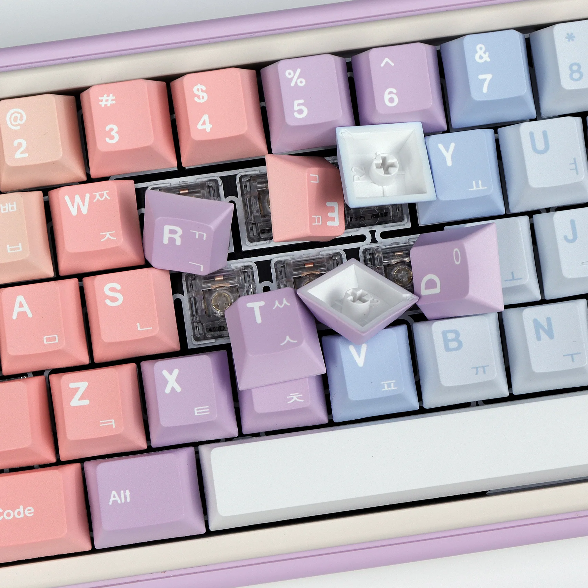 KBDiy الكورية Dreamscape Keycap PBT Hangul الكرز الشخصي أغطية المفاتيح مخصص أليس سبليت الفضاء ISO للوحة المفاتيح الميكانيكية بلوتوث