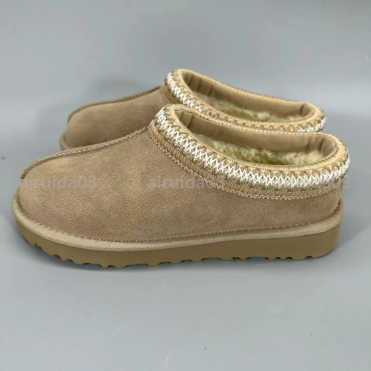 Ultra Mini Platform Slippers Bont Glijbanen Klassieke Laars Winter Wol Comfort Designer Laarsjes