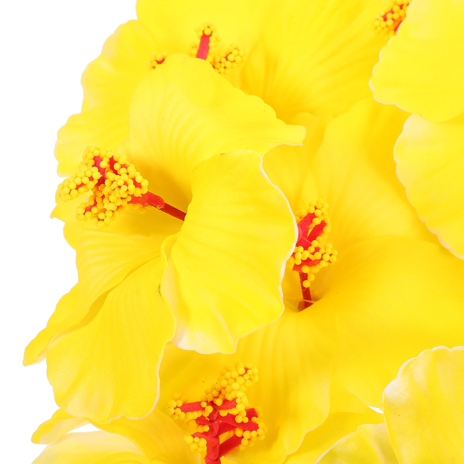 

10pcs Hawaiian Artificial Flowers Lifelike Faux Hibiscus Tropical Party Decoration for Coffee Shop Hotel Bar Office for Coffee