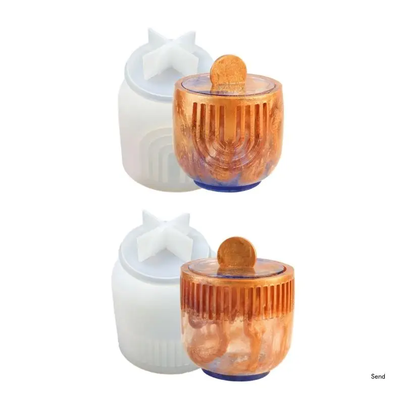 Striped Storage Jar Mould Jewelry Box Moulds Resin Mold Storage Container Molds