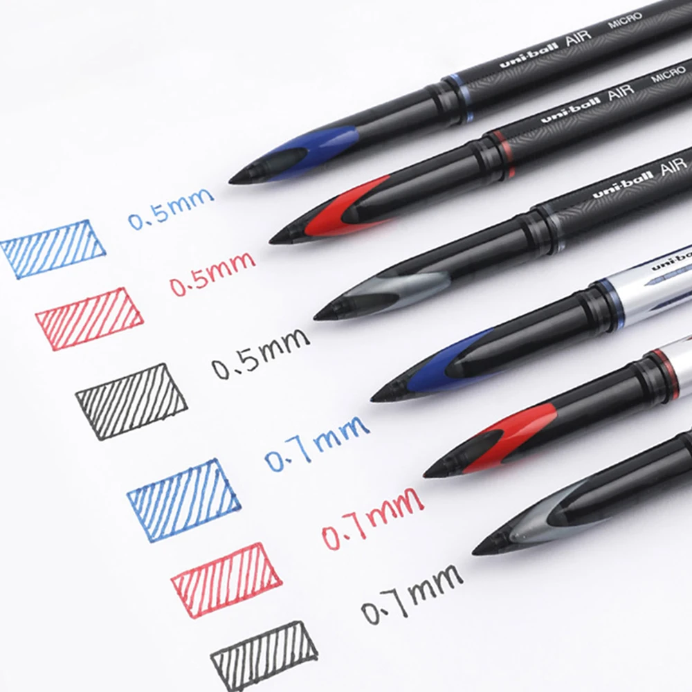 UNI Ball Air Gel Pen High Quality 0.5/0.7mm Free Ink Control Business Office Signature UBA-188 Black Technology Art Supplies