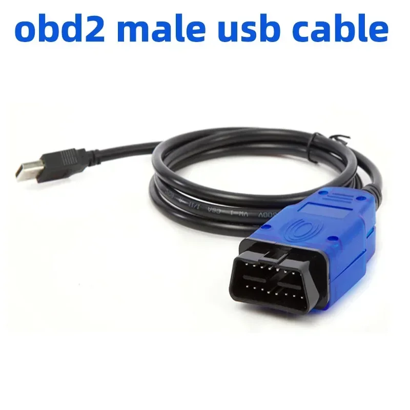 Automotive 12V 24V OBD2 16pin Connector Male OBD Shell with Plug USB Cable Connector Adapter