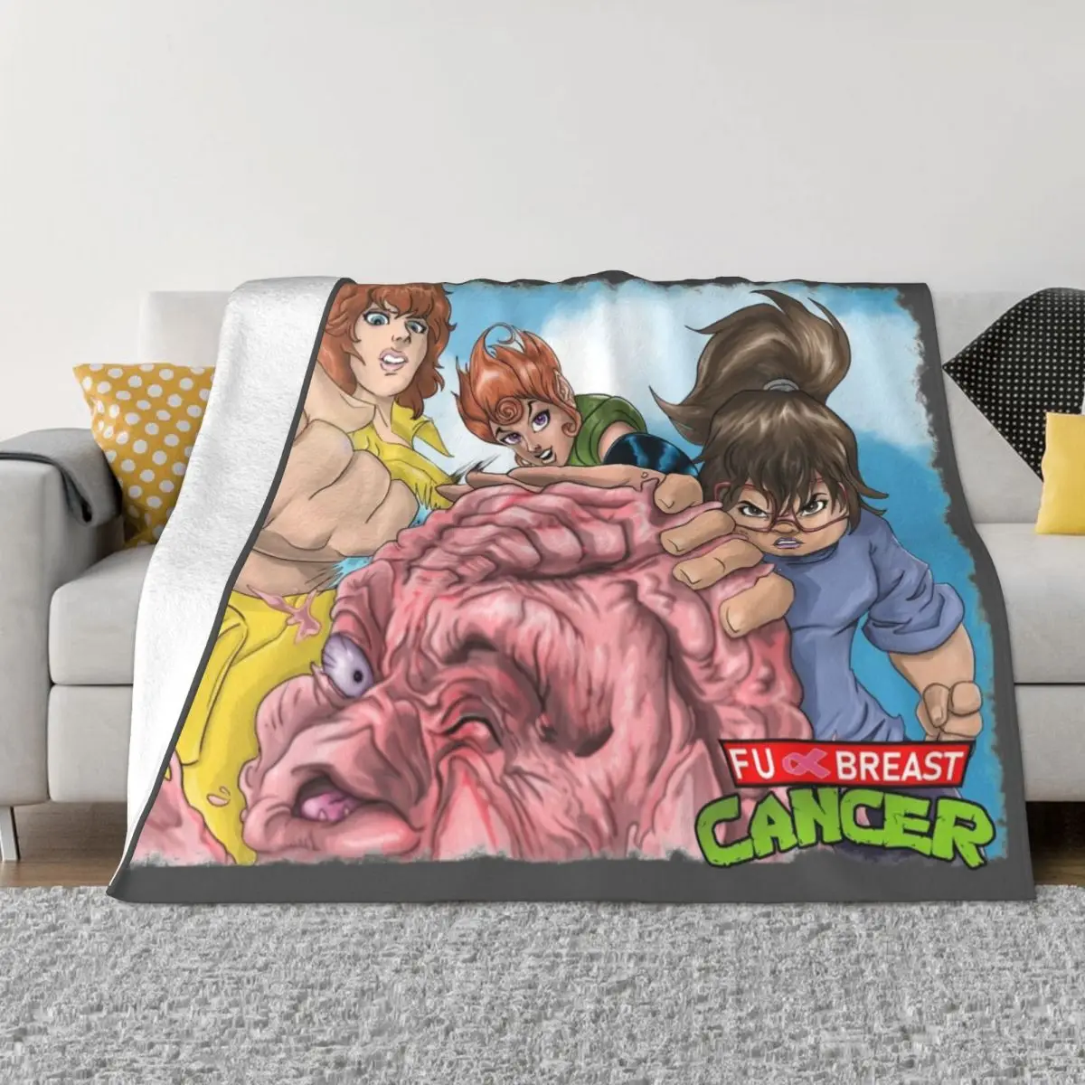 

FU Breast Cancer Throw Blanket Soft Bed Blankets blankets and throws